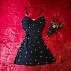 Alfani Intimates Polka Dot Slip Dress Coquette Small